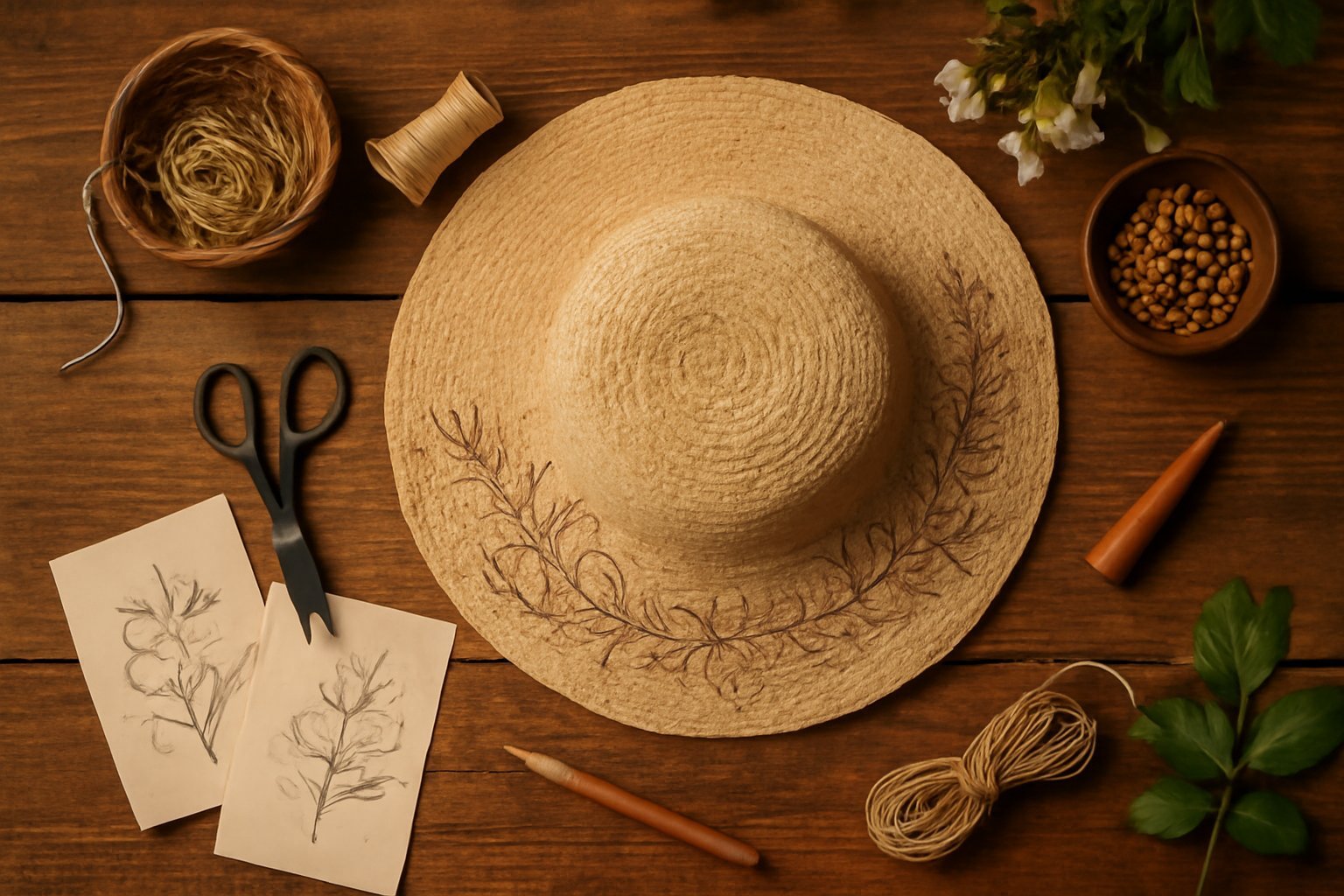 5 Sommer Diy Sommerhut Line Art Blumen Ideen für 2026