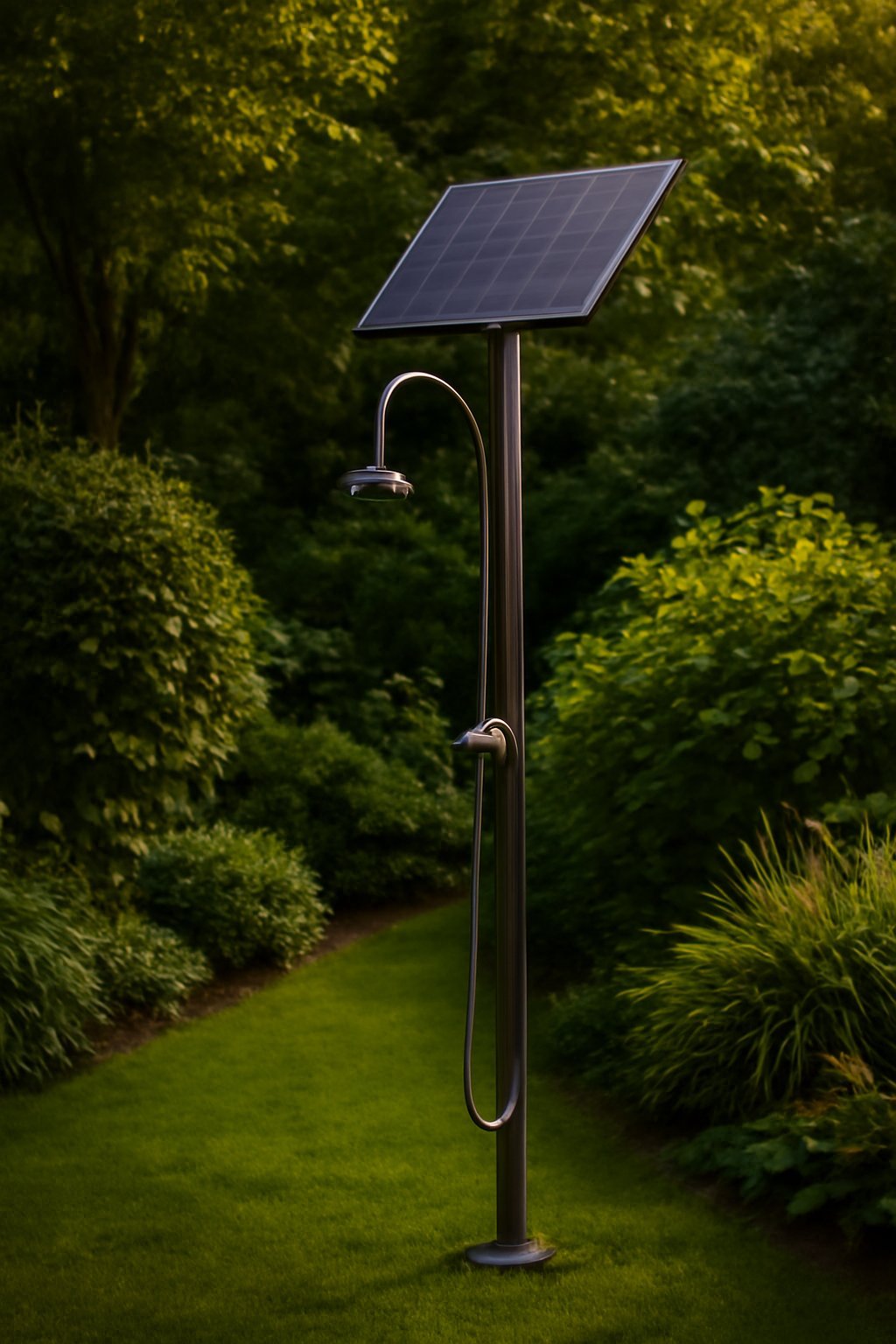Edelstahl Gartendusche mit Fußdusche