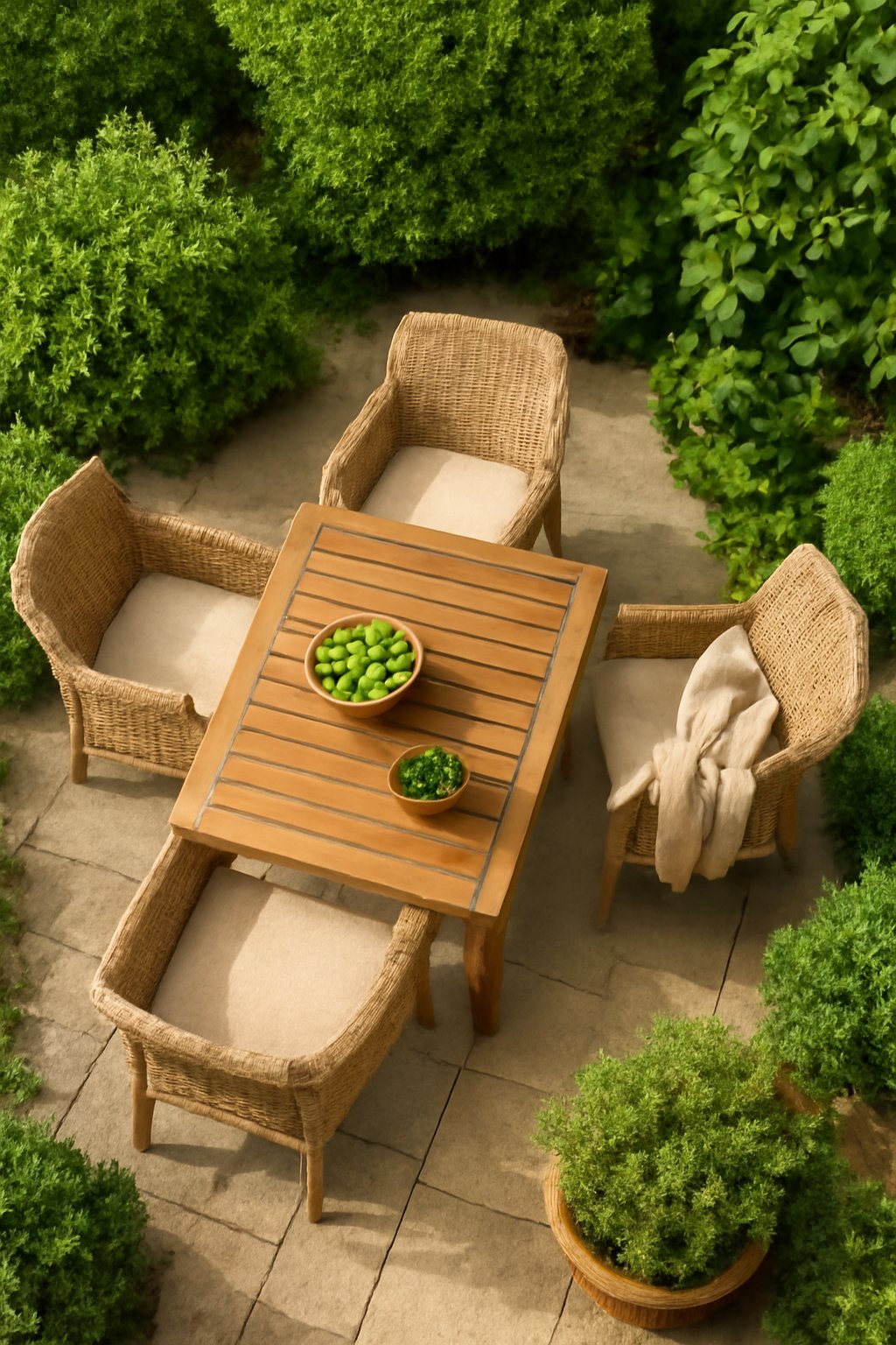 Ausziehbarer Gartentisch Teak