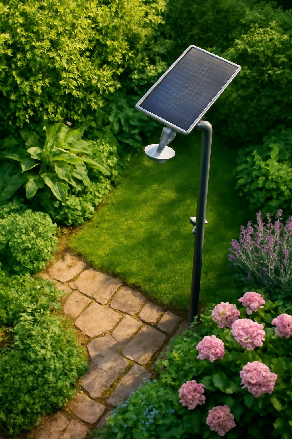Kleine Solar Gartendusche aus Kunststoff
