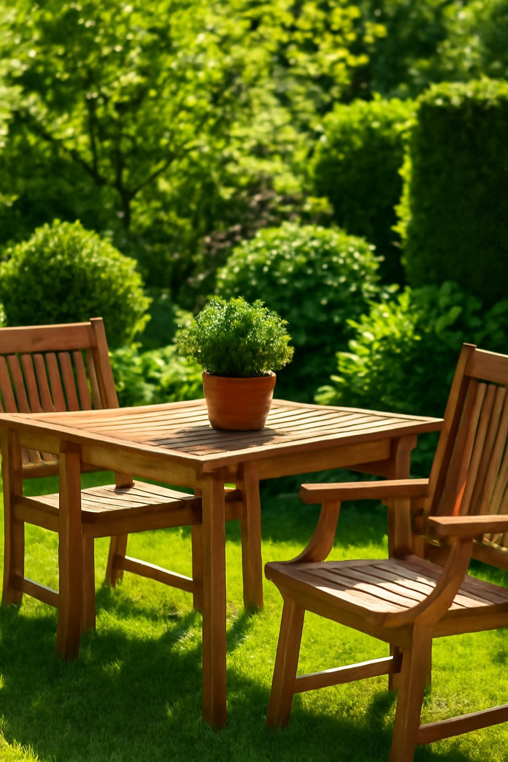 Teakholz Gartentisch rund