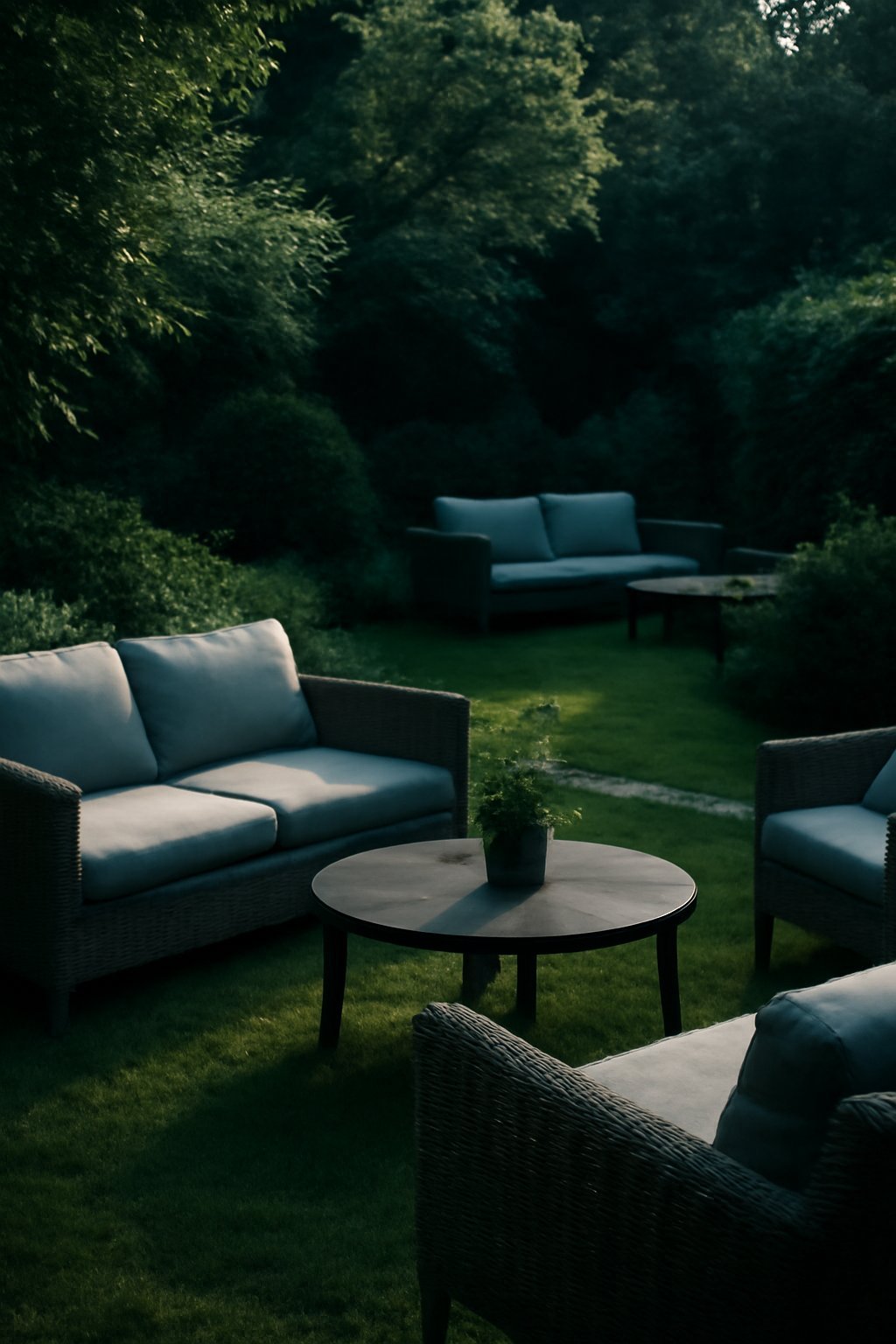 Garten-Sofa 4-Sitzer mit Kissen