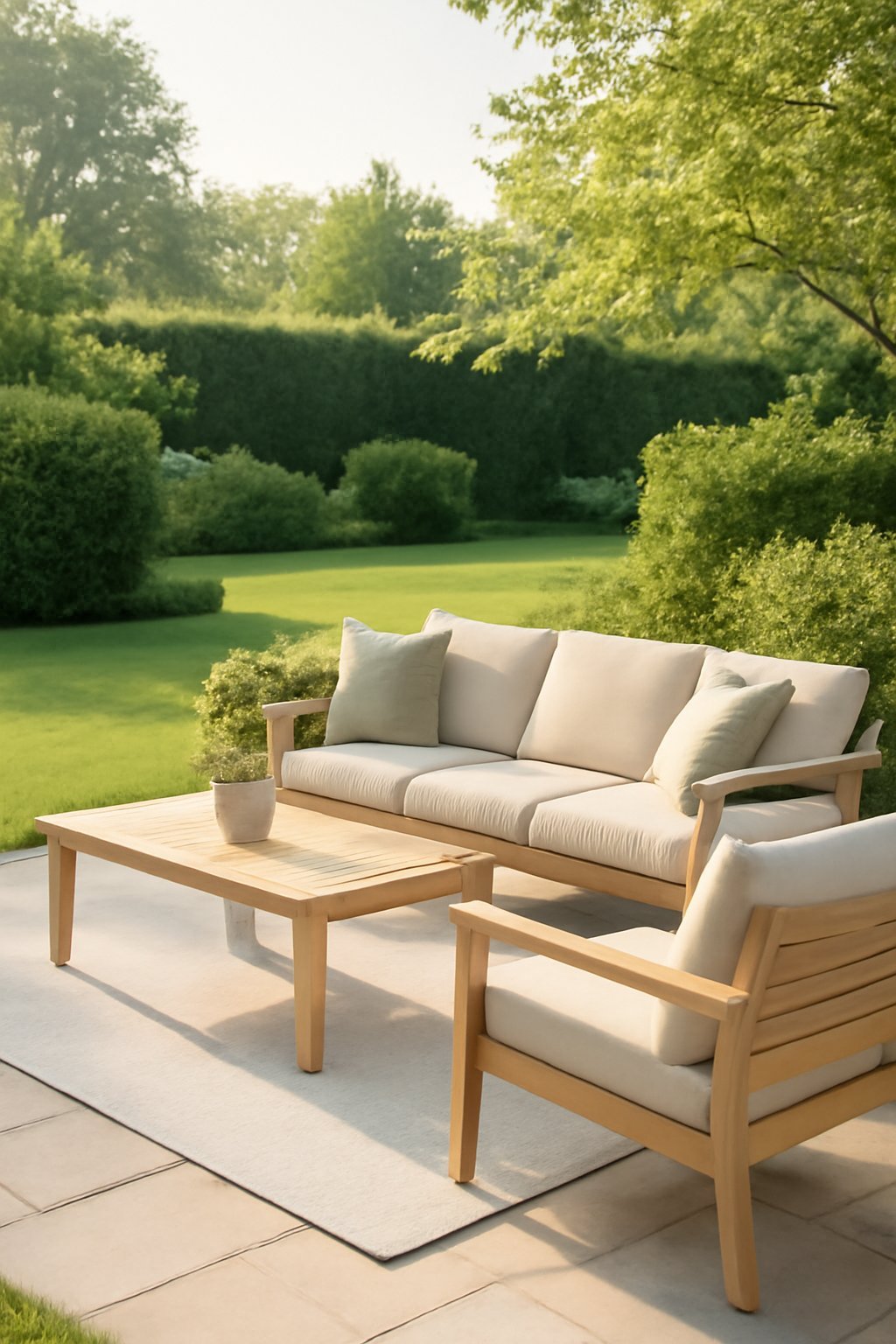 Teakholz Gartentisch rund