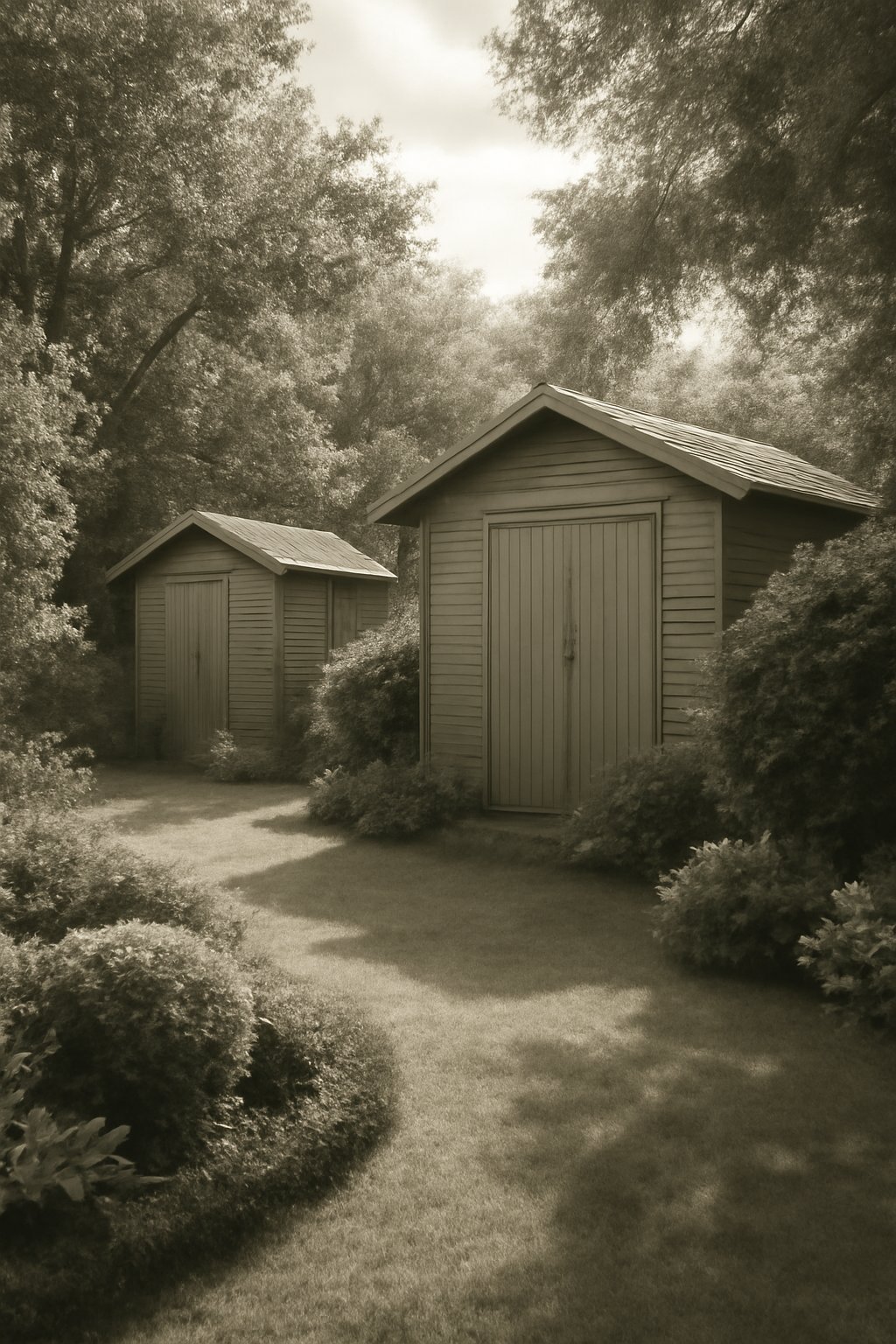 Regalsystem aus Holz für Gartenhaus