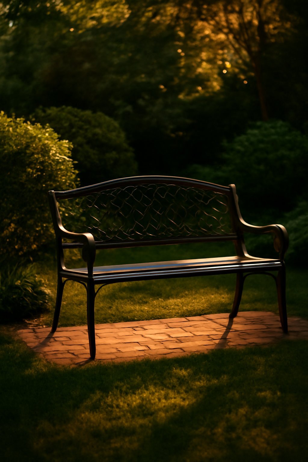 minimalistische Gartenbank grau