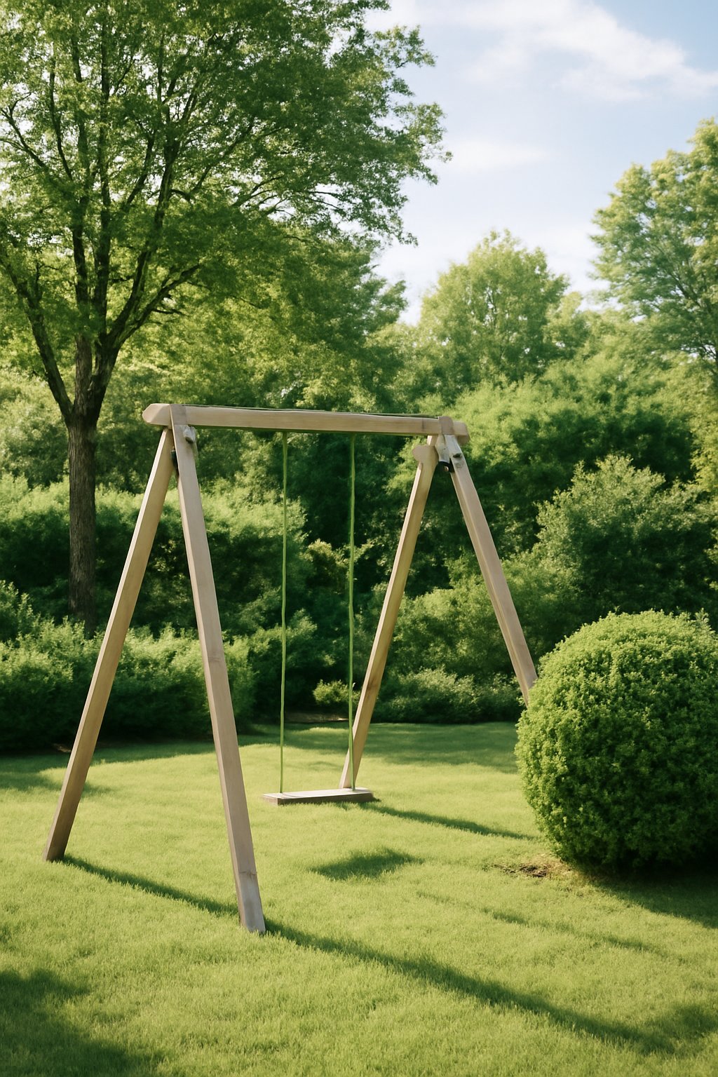 Spielturm aus Holz mit Rutsche