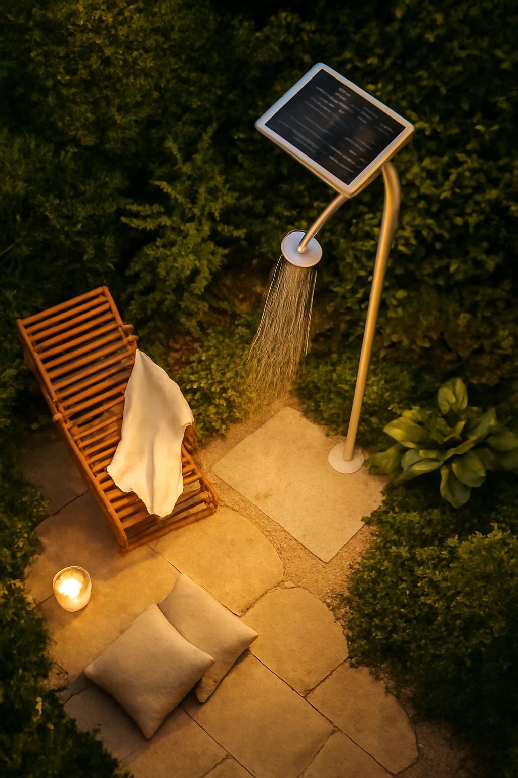 Solar Gartendusche mit Fußdusche