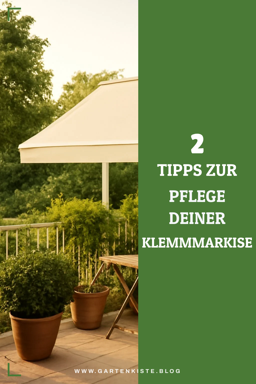 Pflege und Wartung deiner Klemmmarkise