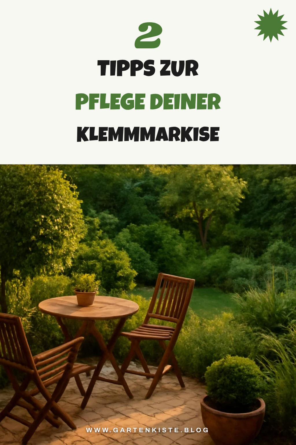 Pflege und Wartung von Klemmmarkisen