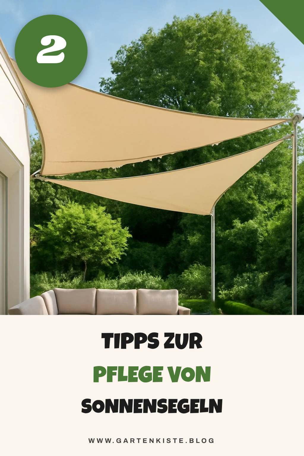 Wartung und Pflege von Sonnensegeln