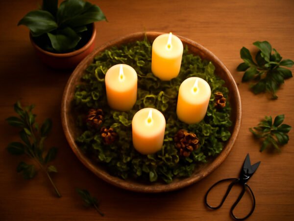 Adventsgesteck selber machen Naturmaterial in 6 Schritten