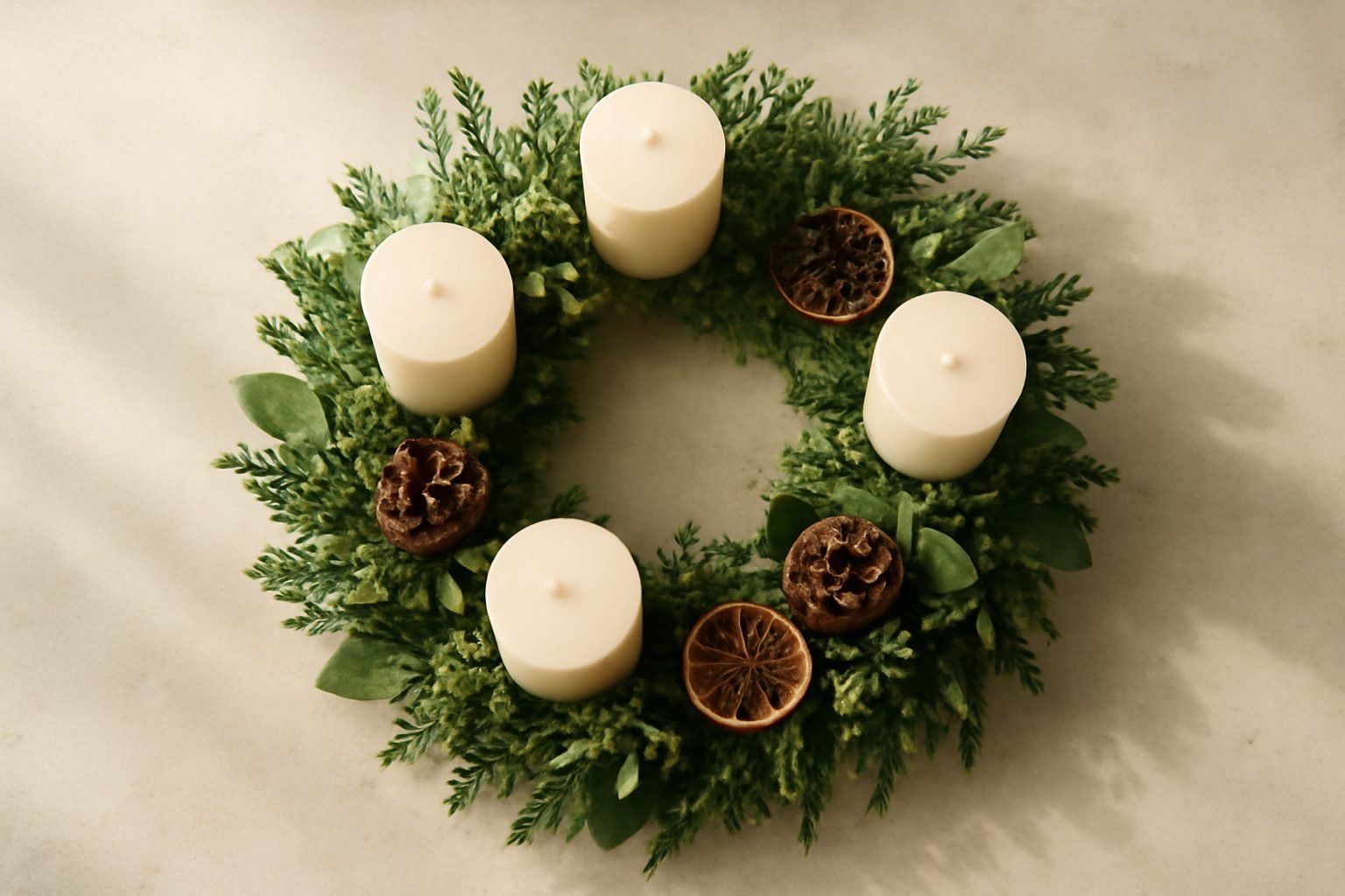 Adventskranz aus Tannenzweigen selber machen in 6 Schritten