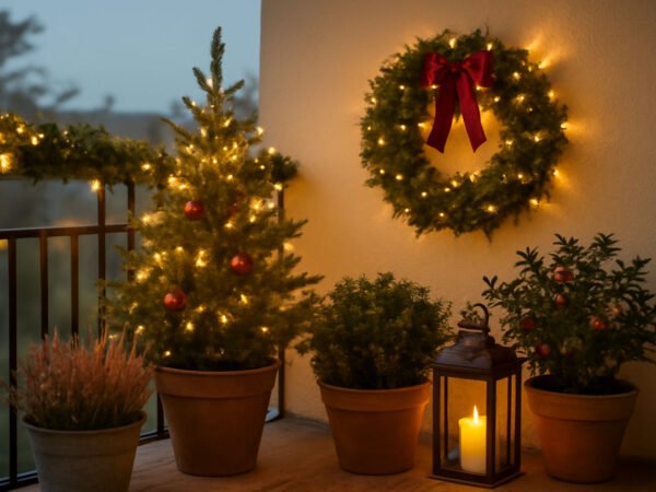 Balkon Weihnachtlich dekorieren mit pflanzen in 6 Schritten
