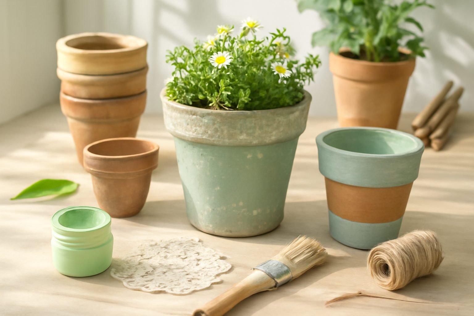 Blumentoepfe Upcyceln: kreative Garten Ideen