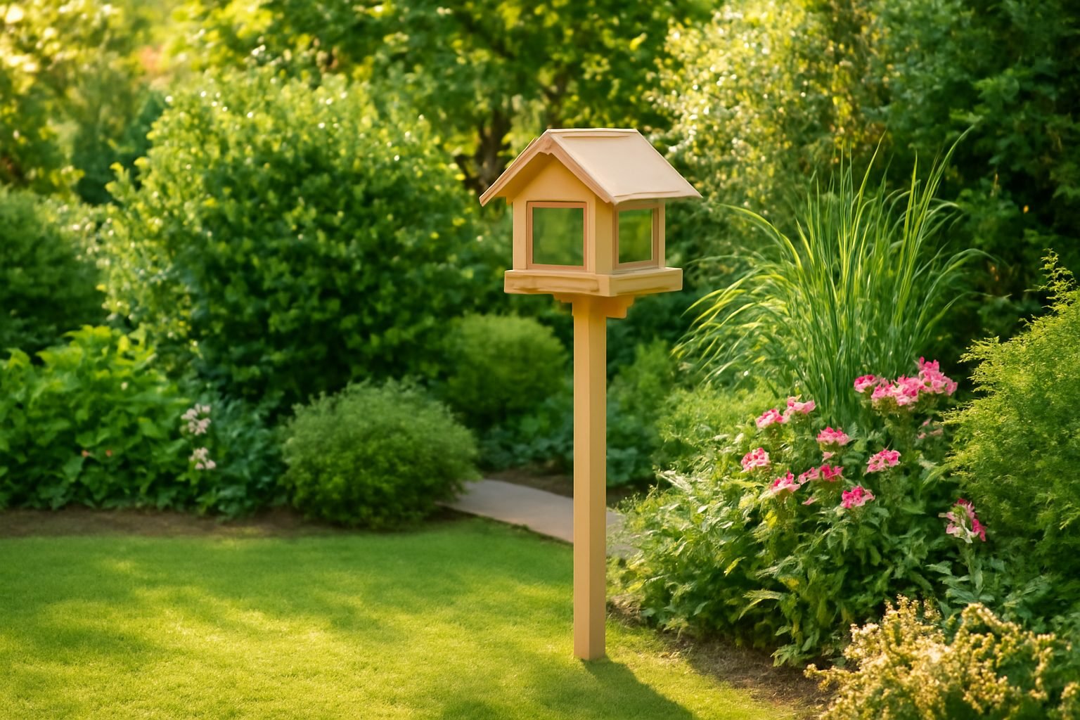 Futterhaus im Garten richtig aufstellen in 7 Schritten