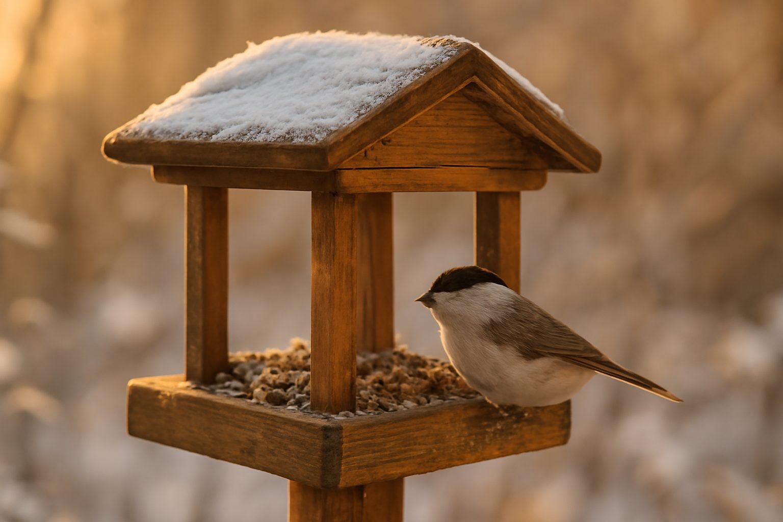 Futterstelle für Vögel Winterfest machen