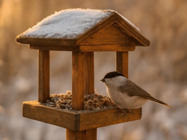 Futterstelle für Vögel Winterfest machen