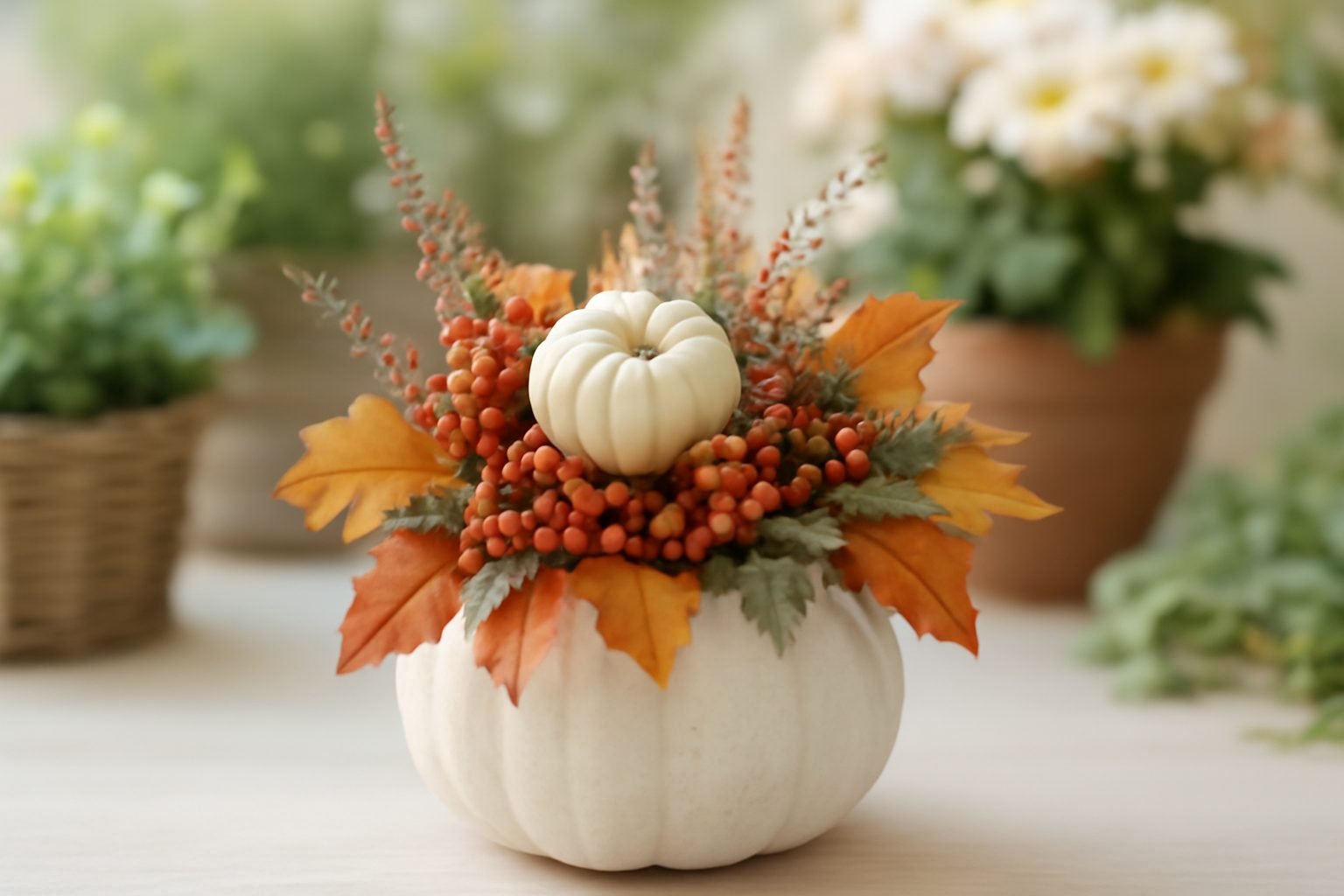 Herbstdeko basteln für den Garten — der Weg zum Ergebnis