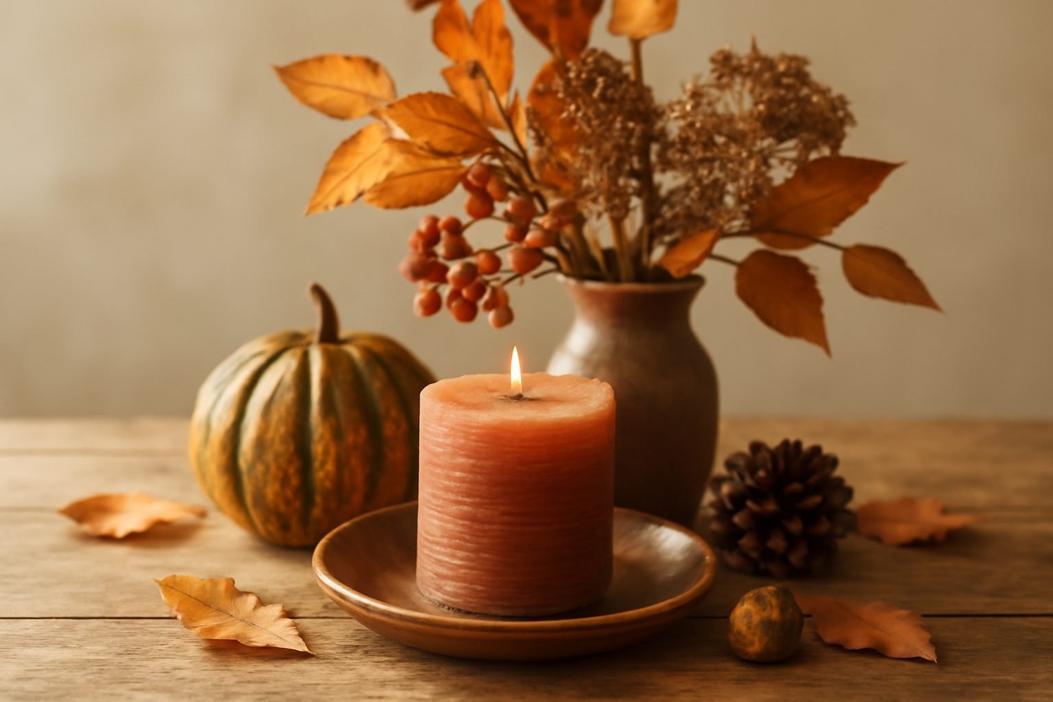 Herbstdeko basteln Naturmaterialien für den Balkon
