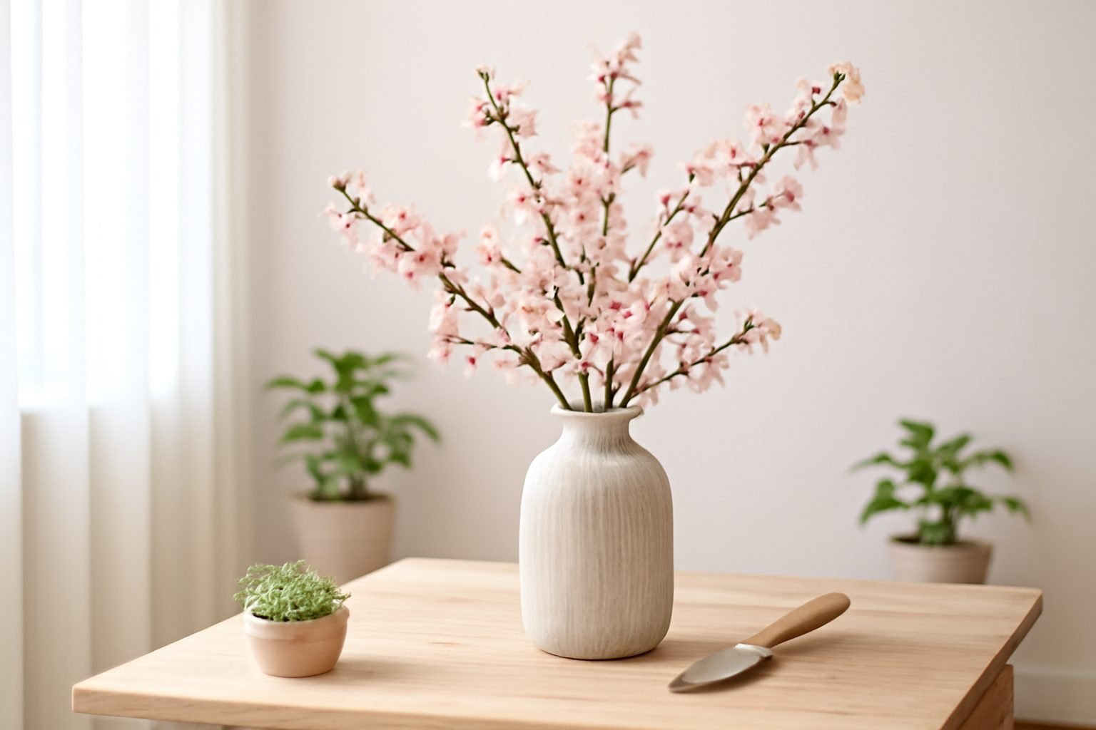 Kirschzweige in der Vase zum Blühen Bringen