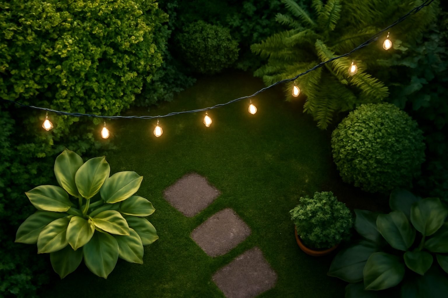 Leuchtende Deko für die Silvesternacht im Garten