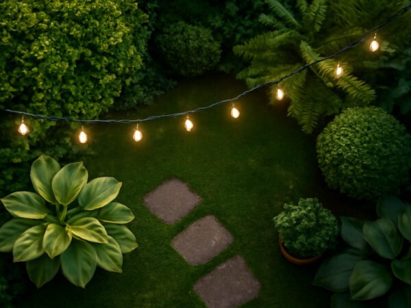 Leuchtende Deko für die Silvesternacht im Garten