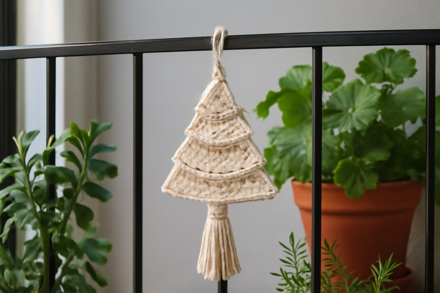 Makramee Weihnachtsdeko für den Balkon — so geht es richtig