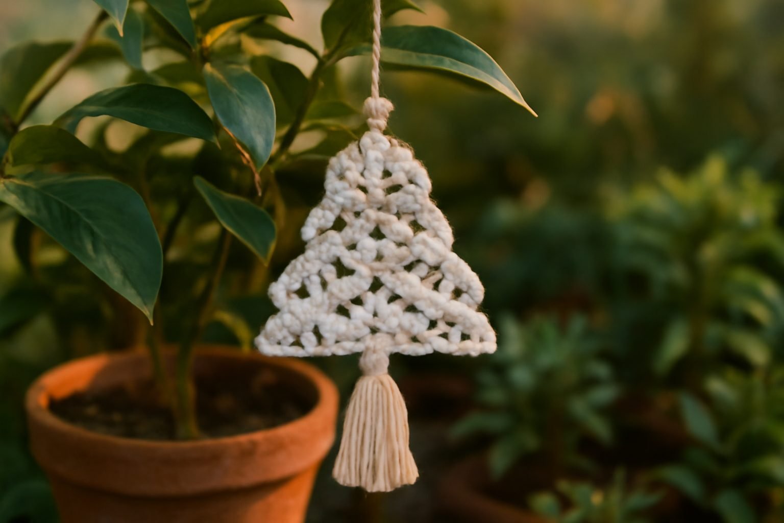 Makramee Weihnachtsdeko für den Garten ohne Vorkenntnisse