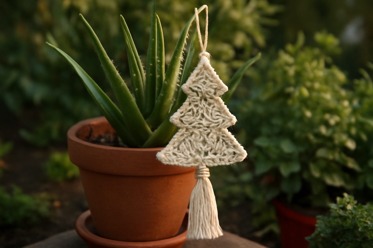 Makramee Weihnachtsdeko für die Terrasse ohne Vorkenntnisse