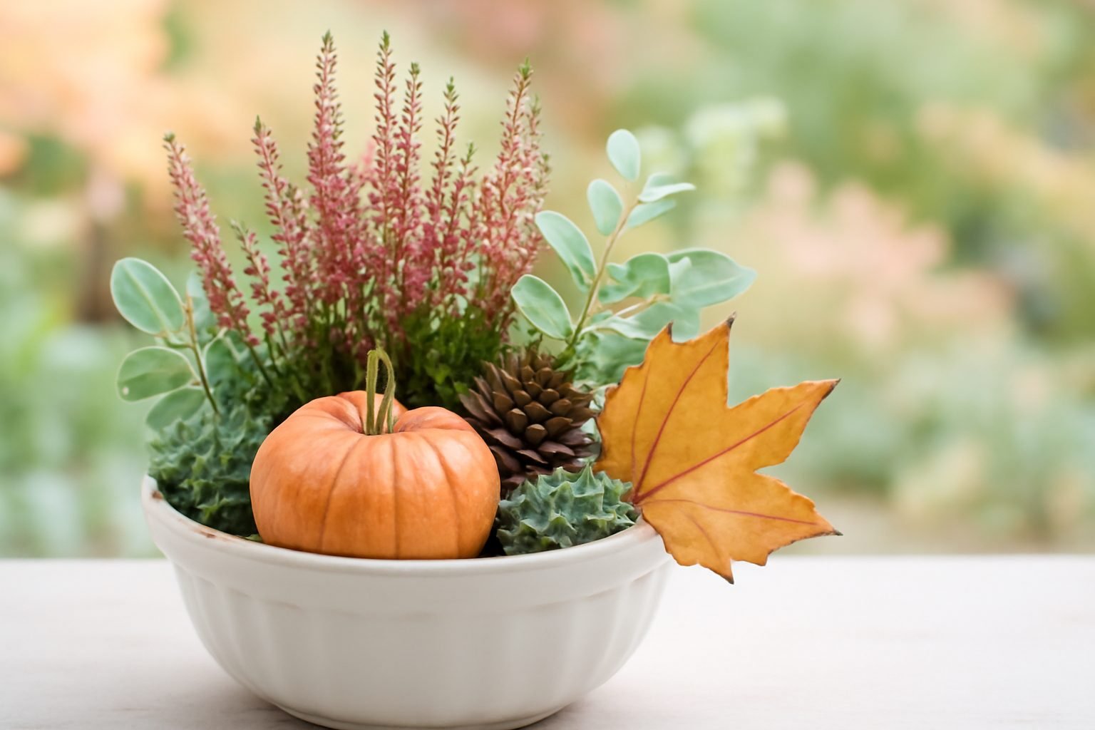 Moderne Herbstdeko für den Vorgarten