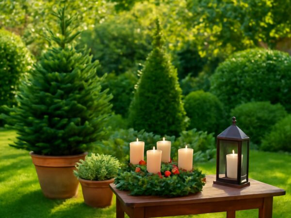 Naturdeko für die Adventszeit draußen