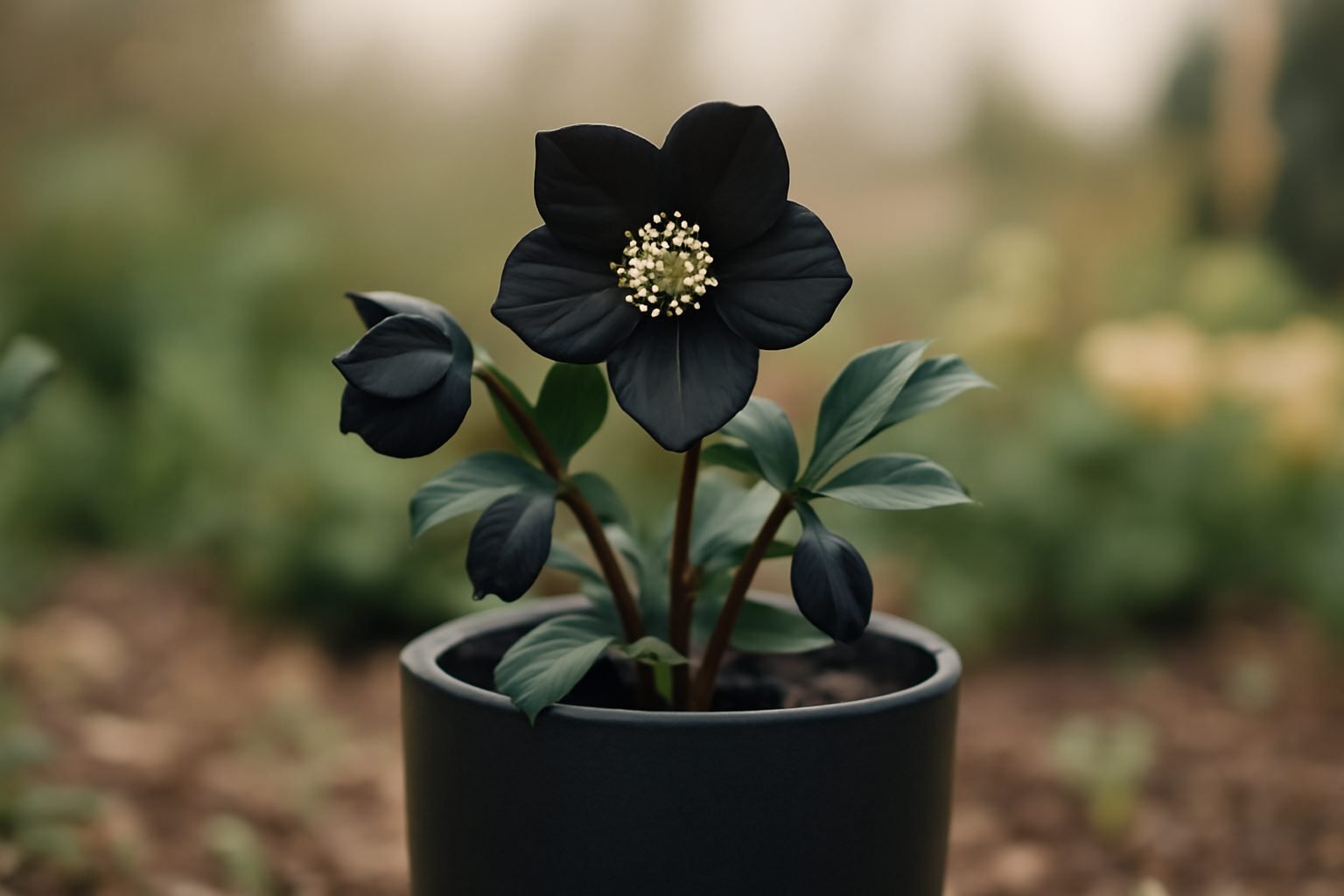 Schwarze Blumen für die Gruseldeko pflanzen