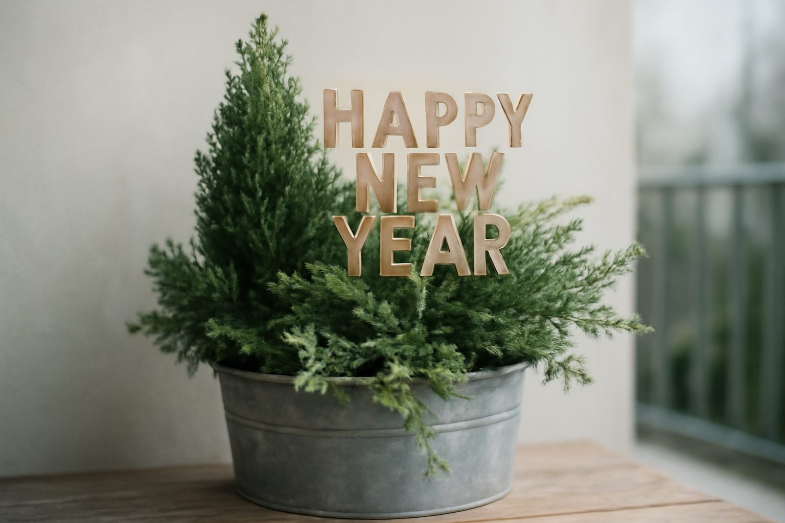 Silvester Dekoration für die Terrasse