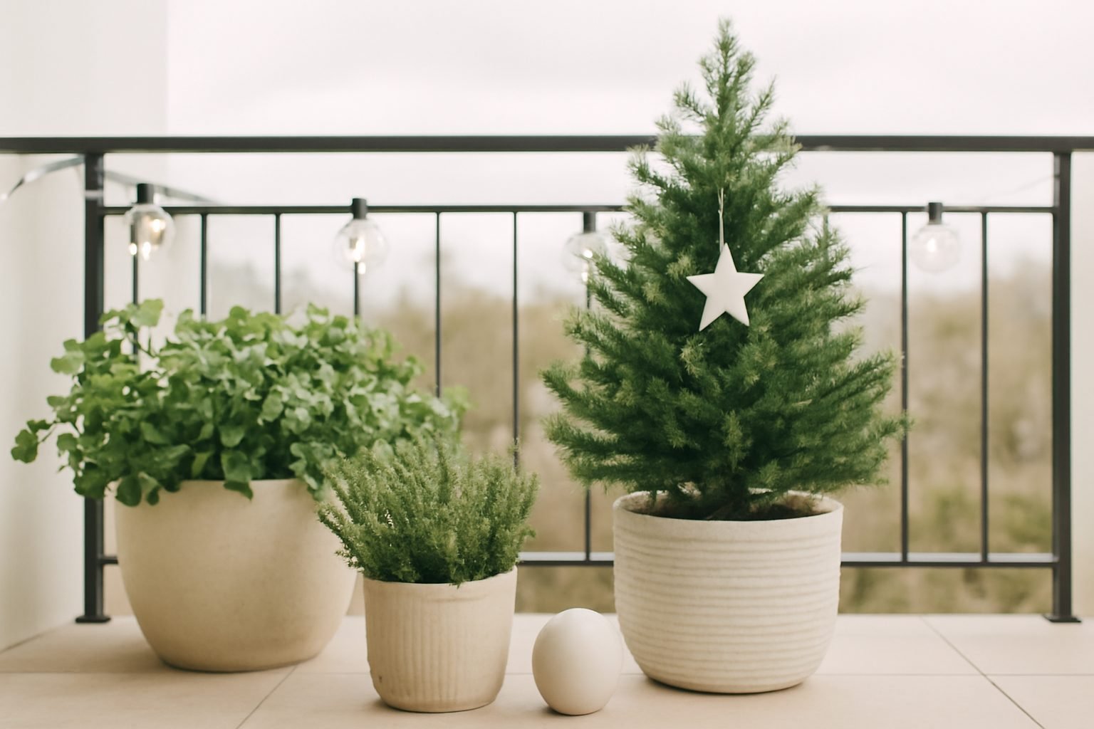 Silvester Tischdekoration für den Balkon