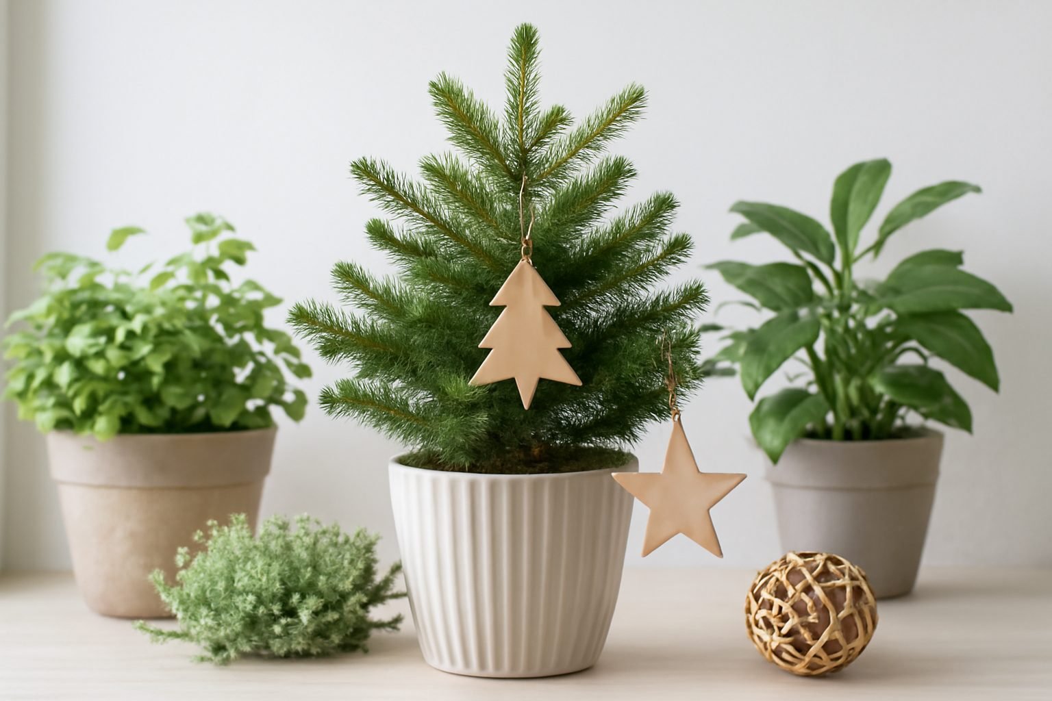 Skandinavische Weihnachtsdeko für den Garten