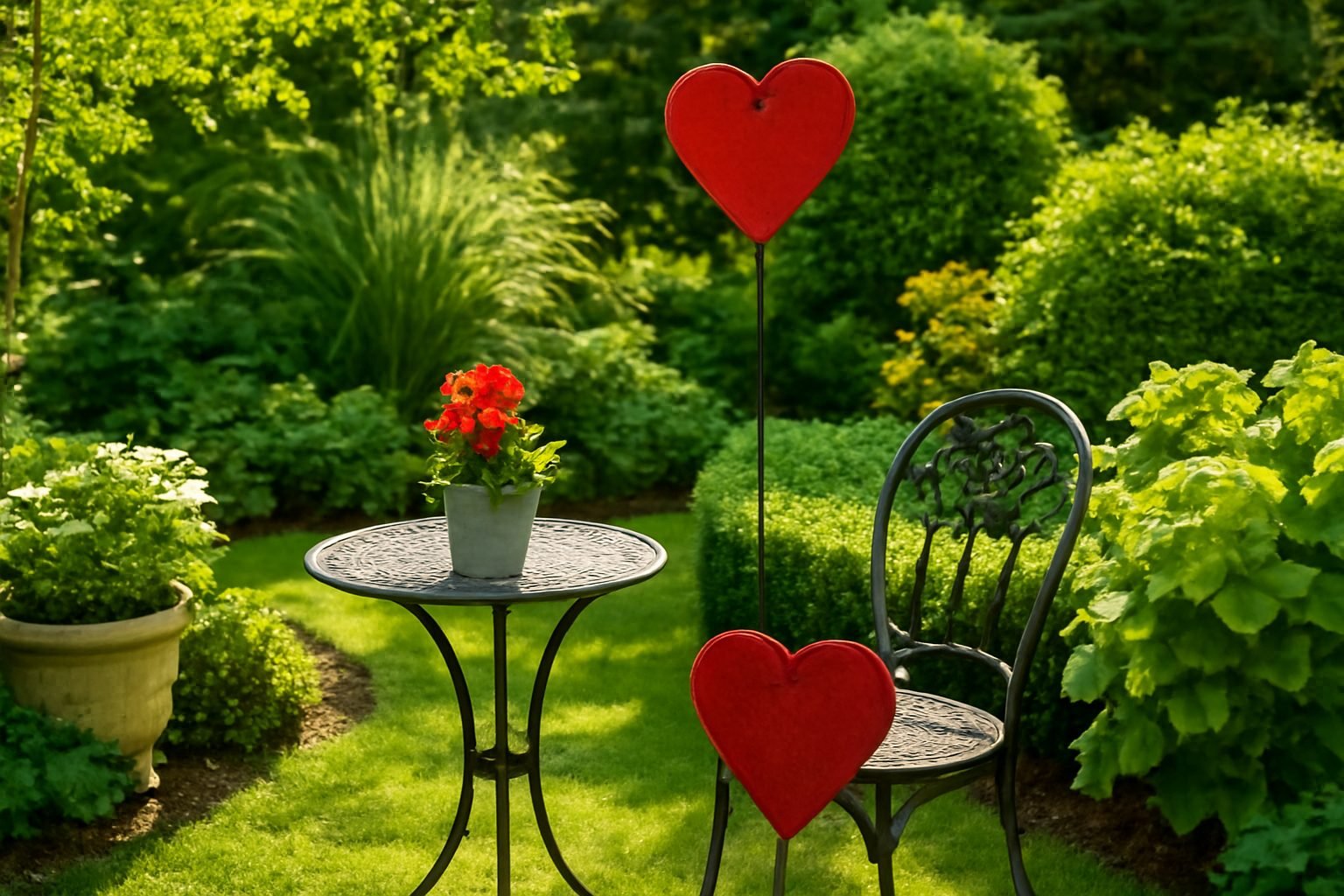Valentinstag Deko für die Terrasse — günstig statt teuer