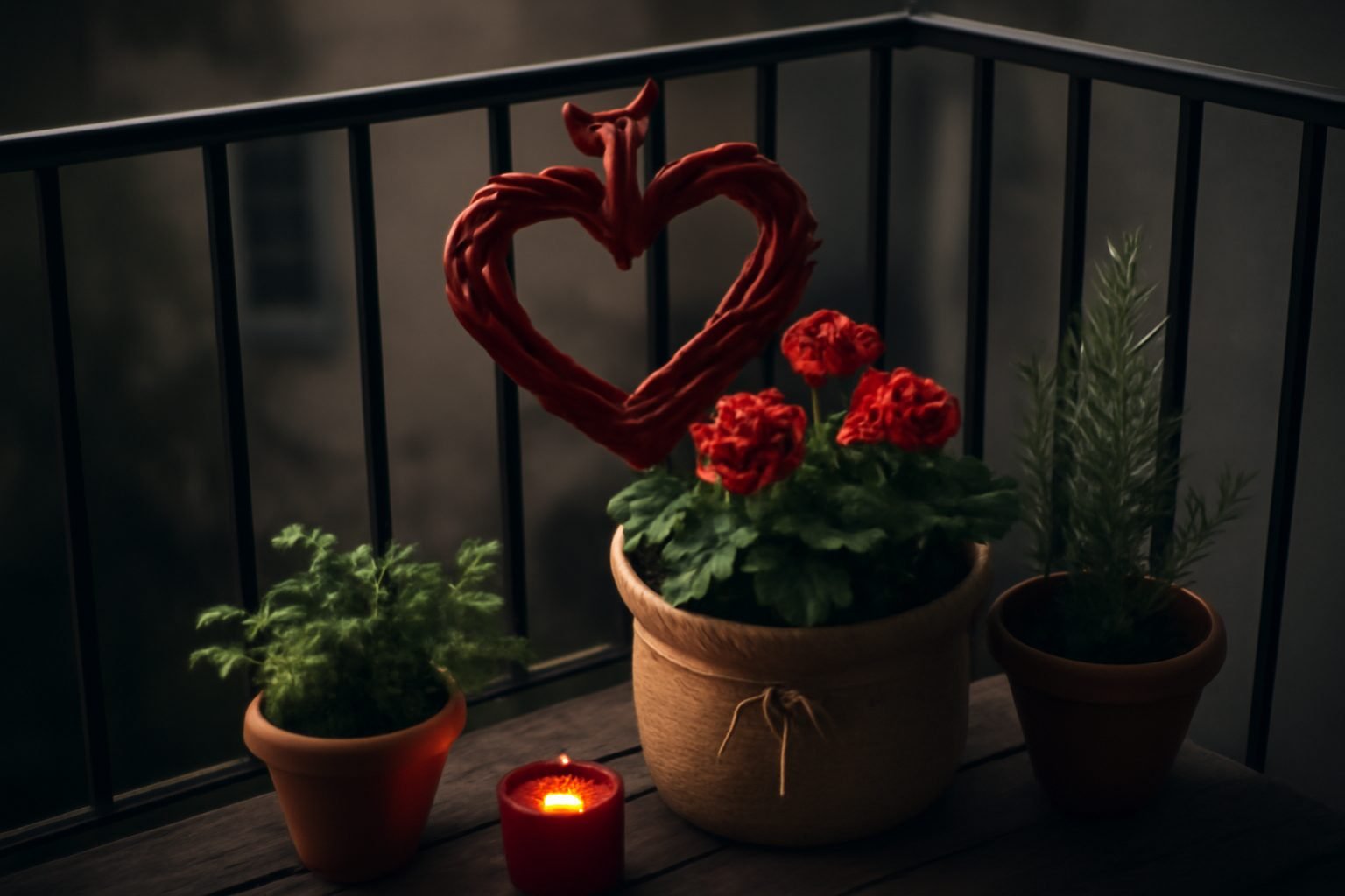 Valentinstag Dekoration für den Balkon in 6 Schritten