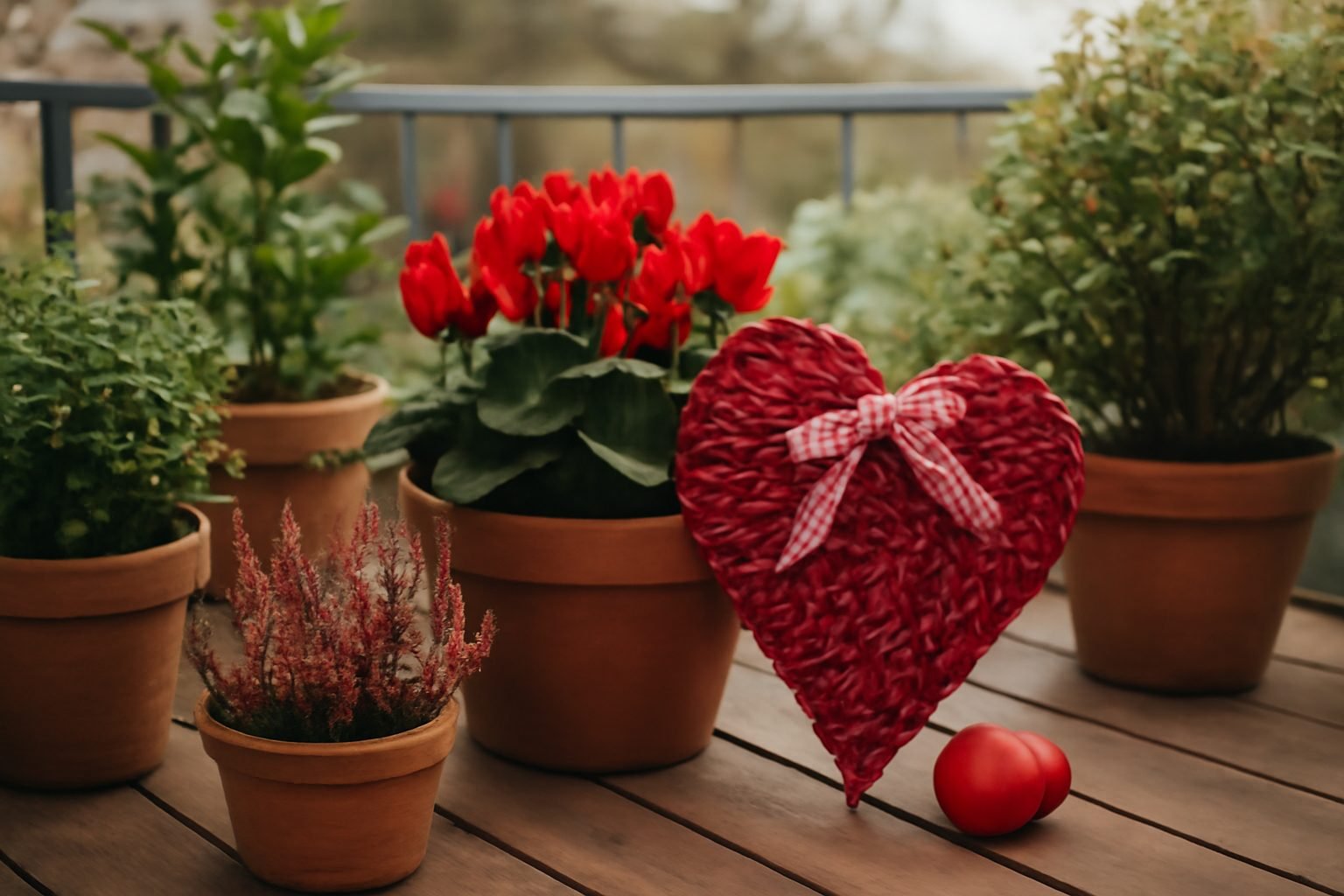 Valentinstag Dekoration für die Terrasse