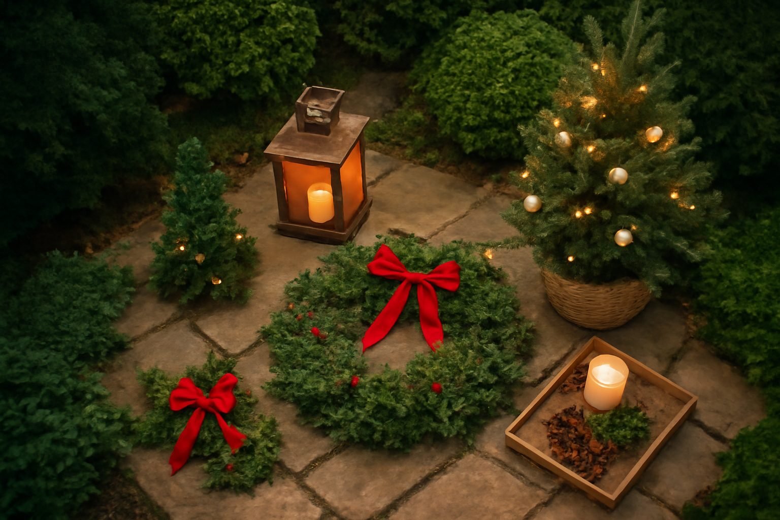 Weihnachtsdeko für draußen Ideen für den Garten