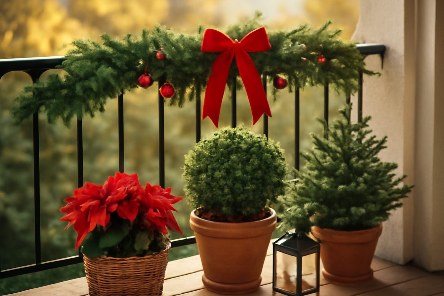 Weihnachtsdekoration Ideen für den Balkon