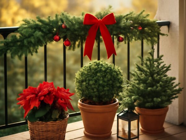 Weihnachtsdekoration Ideen für den Balkon
