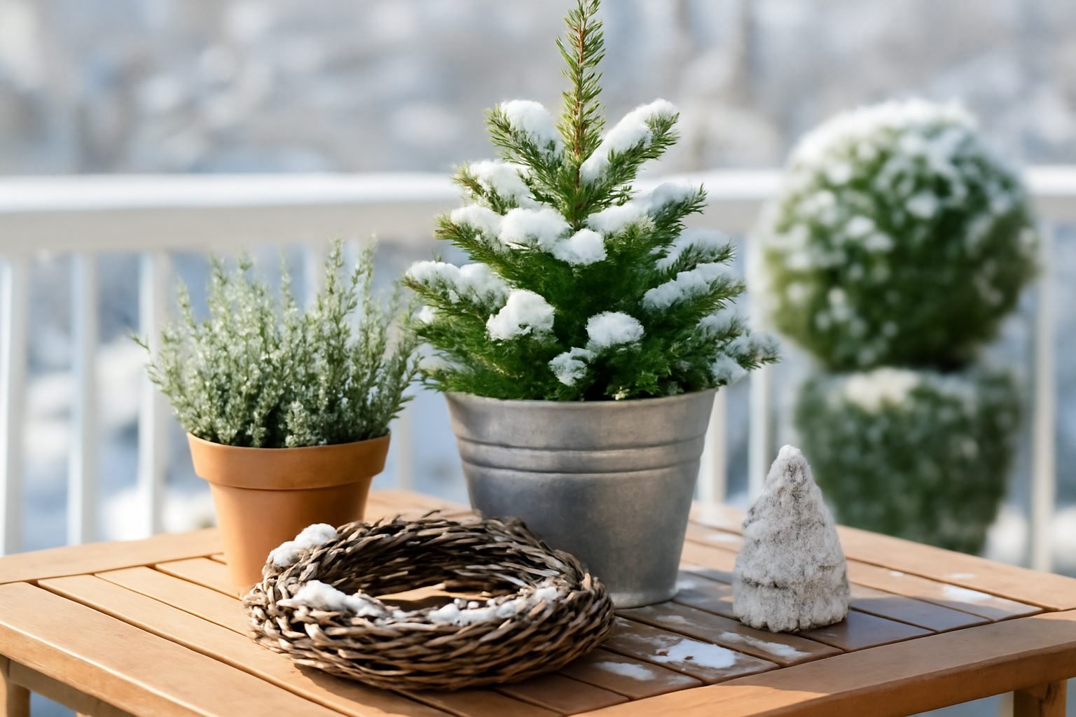 Winterdeko DIY für die Terrasse — der Weg zum Ergebnis